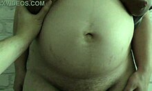 Cheating stepmom shows off her big boobs and pregnant belly to her stepson in homemade video